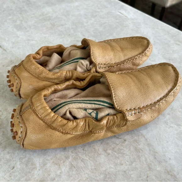 Chocolate Blu natural brown/cognac leather drivers, size 6.5 - Picture 3 of 7